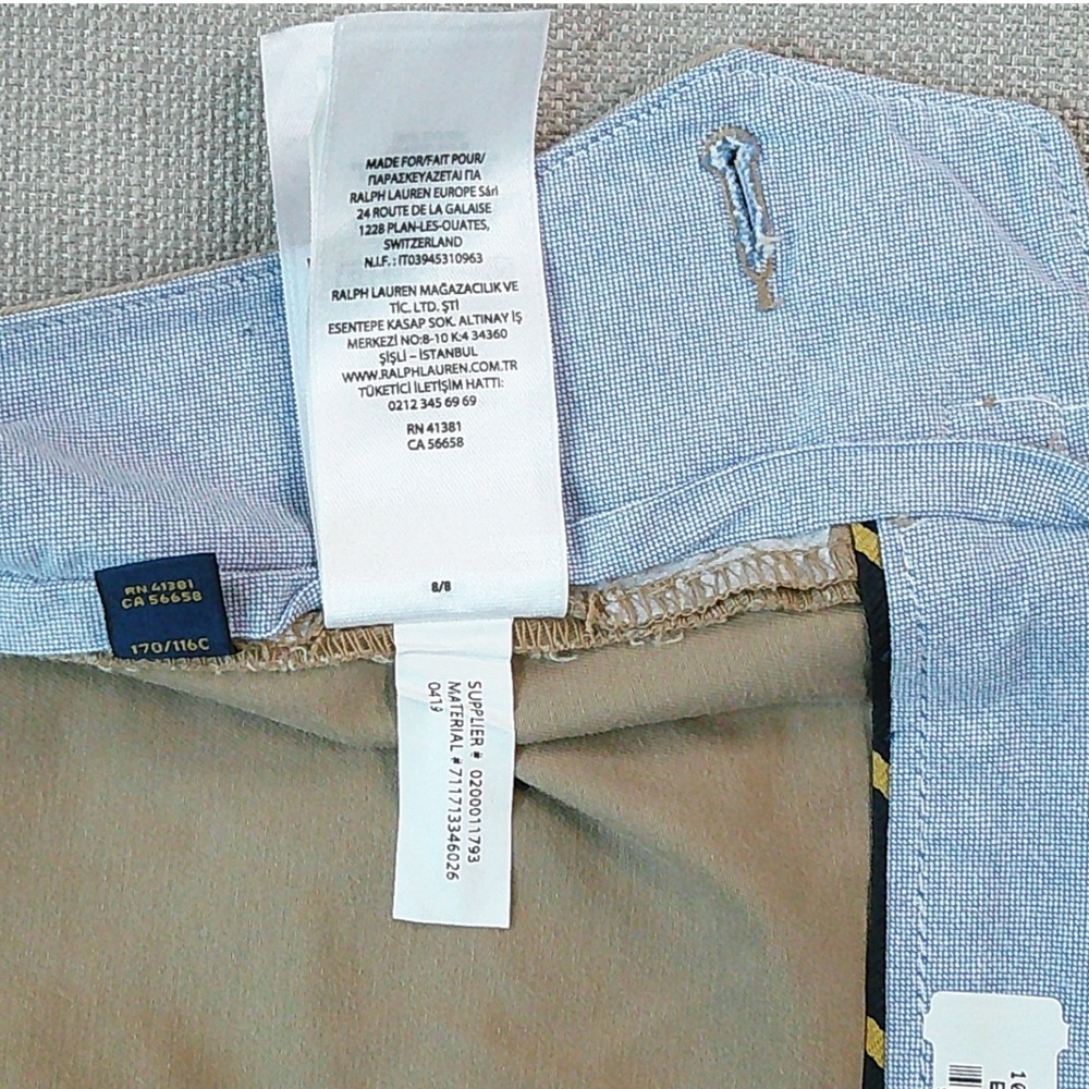 Polo Ralph Lauren Chino Pants Mens 44/30 Tan Khaki Stretch Classic Fit - Picture 6 of 9